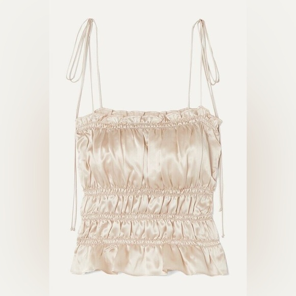 NWT Reformation Viviana Silk Top Ivory Sz S - Picture 3 of 9